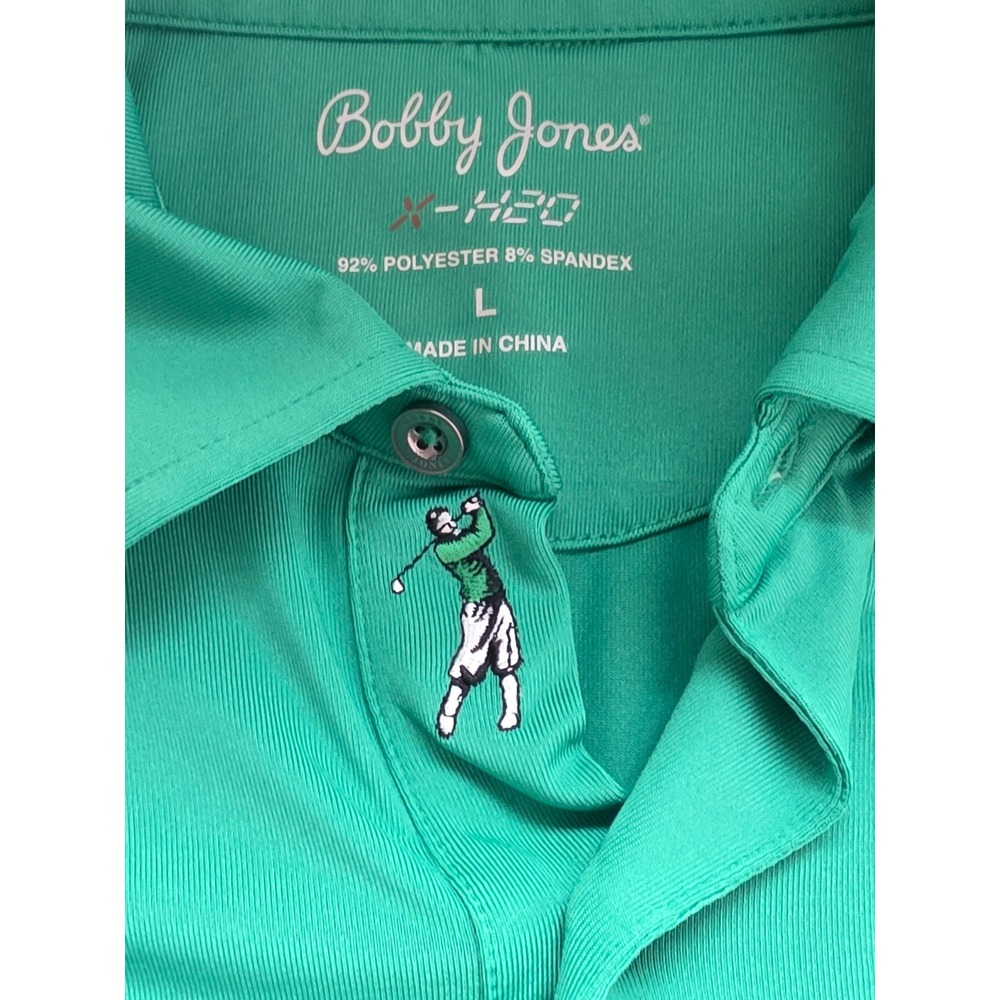 Bobby Jones Golf Polo Shirt Moisture Wicking Short Sleeve‎ Green Large